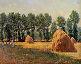 Springtime at Giverny Paintings - Haystacks at Giverny 2 by Claude Monet